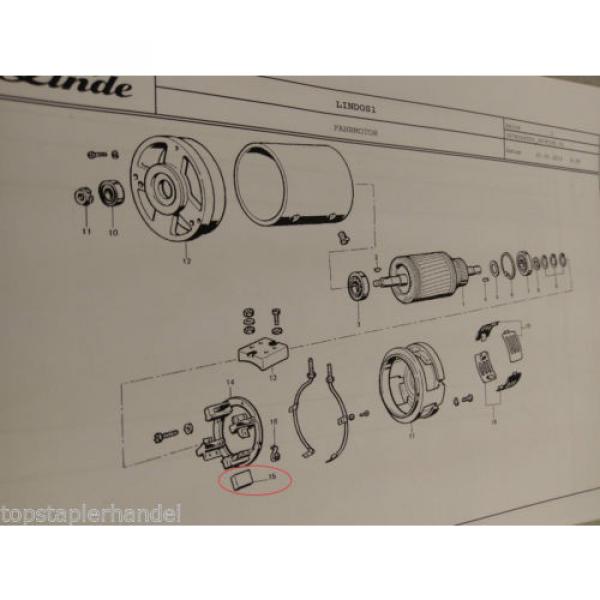 Set balais de charbon 4Stk Moteur de traction Linde No. 0009718143 Type T,L,N BR #2 image