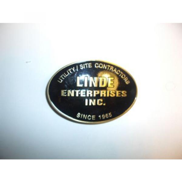 LINDE ENTERPRISES BELTBUCKLE BLACK W/ UTILITY / SITE CONTRACTORS SINCE 1965 #1 image