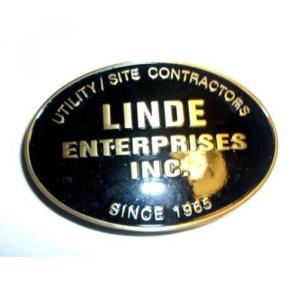 LINDE ENTERPRISES BELTBUCKLE BLACK W/ UTILITY / SITE CONTRACTORS SINCE 1965 #2 image