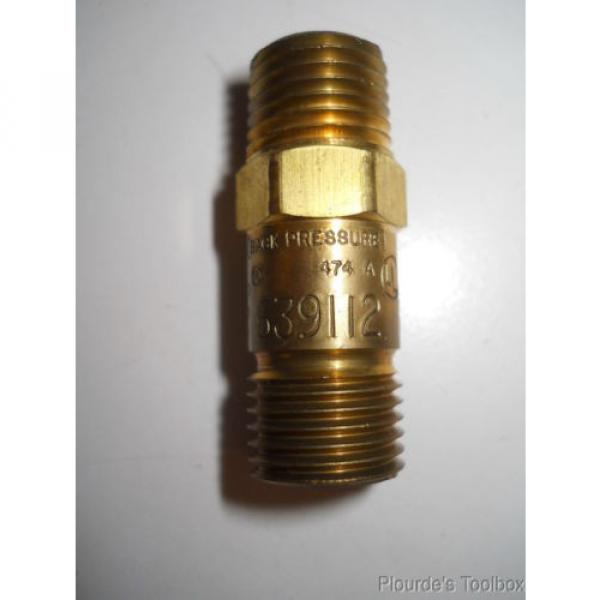 New Linde Brass Oxygen 1/4&#034; NPT to B 9/16&#034;-18 Reverse Flow Check Valve, 639112 #3 image