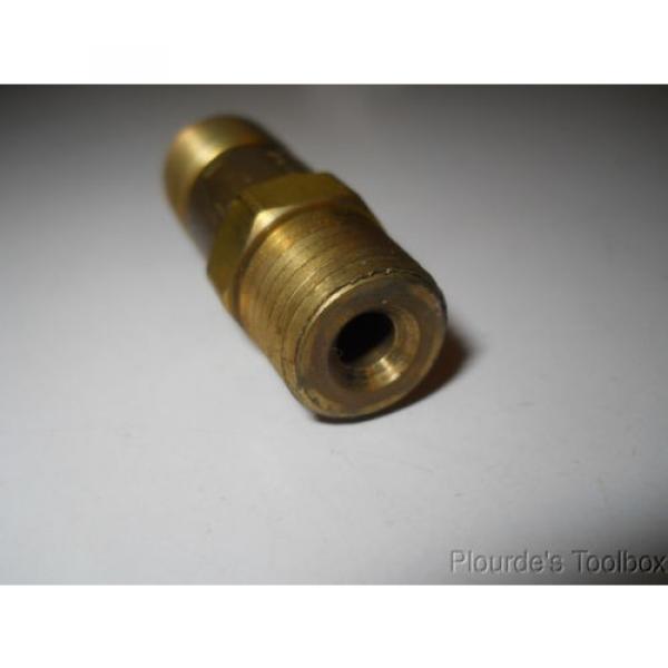 New Linde Brass Oxygen 1/4&#034; NPT to B 9/16&#034;-18 Reverse Flow Check Valve, 639112 #5 image