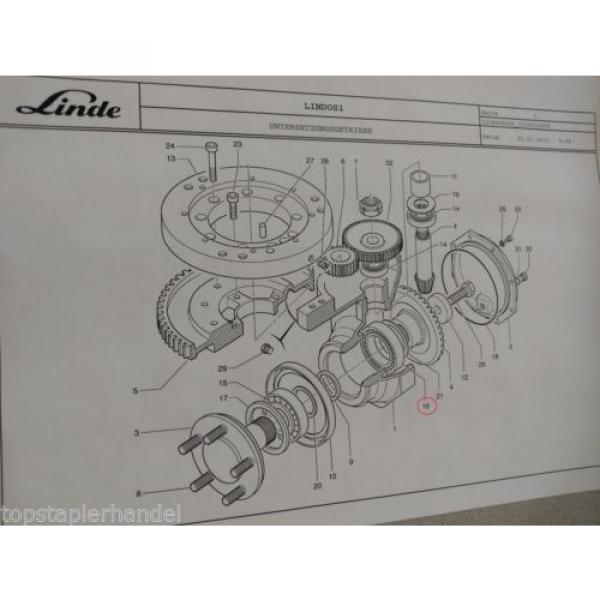 Cuscinetto a rulli cuscinetto Linde no. 9509000875 Tipo H/T/L/E BR 131,144, #3 image