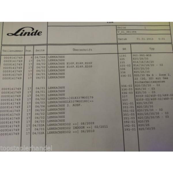 Disque Essieu directeur Linde 0009141749 E16/20/25/30 H20/25/30/35 BR325,335,336 #3 image