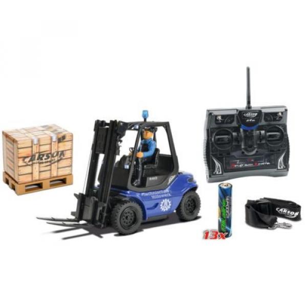 Carson Blue Forklift Linde H 40 D + Pallet Cargo RC Model Car 1:14 Genuine New #1 image