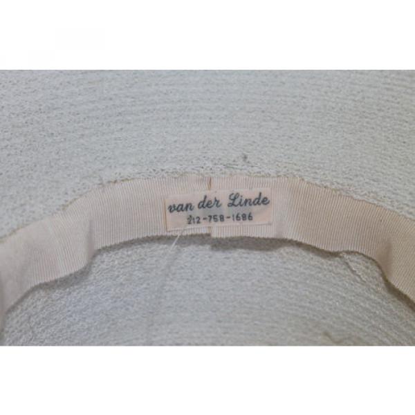 SUSAN VAN DER LINDE NEW YORK IVORY STRAW WITH RAW SILK EDGE OCCASION HAT  (J12) #10 image