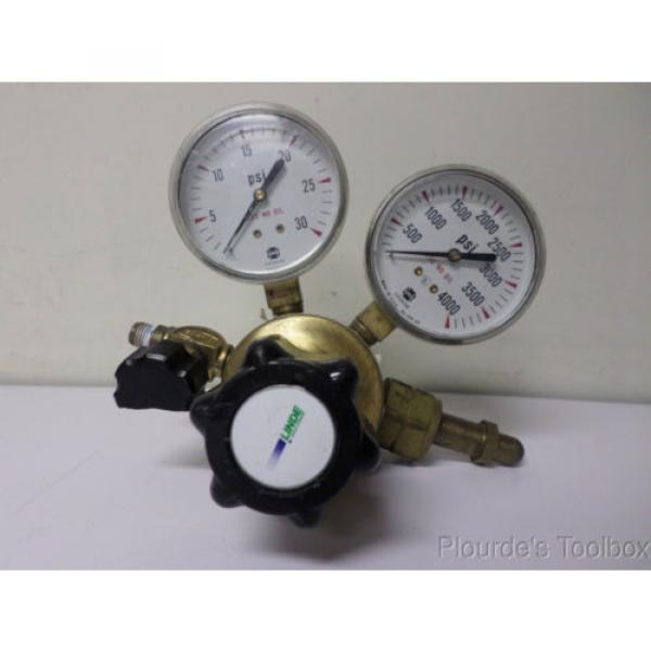 Used Linde Brass Regulator with Gauges, 0-30 and 0-4000 PSI, TSA-15-350 #2 image