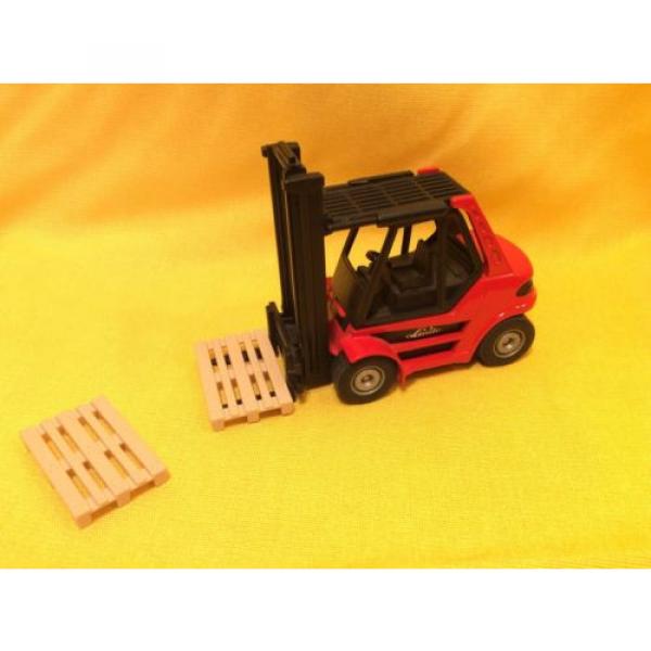 2619 Linde Siku Metall Super 1:50 H 80 Gabelstapler Forklift Truck + 2 Paletten #1 image