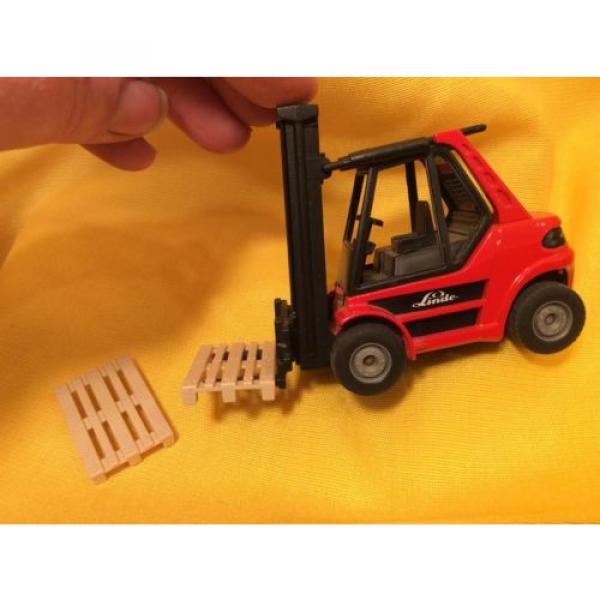 2619 Linde Siku Metall Super 1:50 H 80 Gabelstapler Forklift Truck + 2 Paletten #2 image