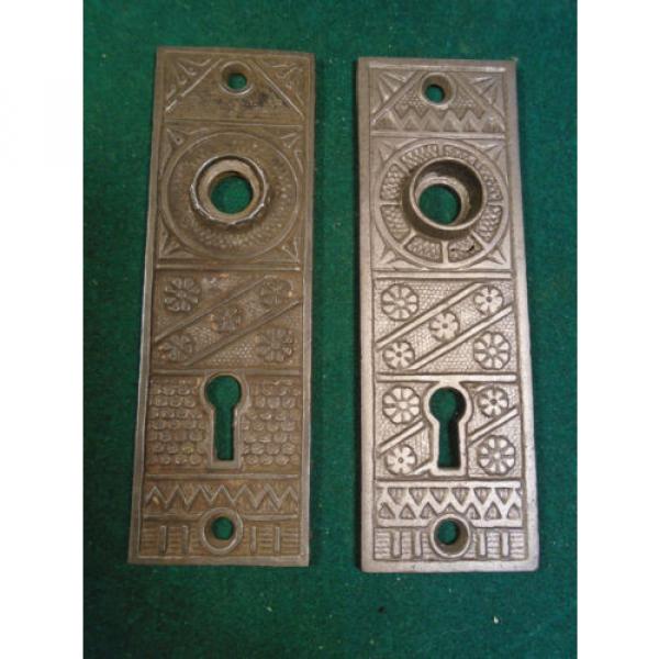 BEAUTIFUL PAIR of EASTLAKE F.C. LINDE CAST STEEL BACKPLATES 5&#034; (2993-L) #1 image