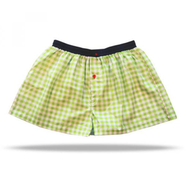 Unabux Boxershort LINDE 061 - grün weiß karierte Unterwäsche für Herren #2 image