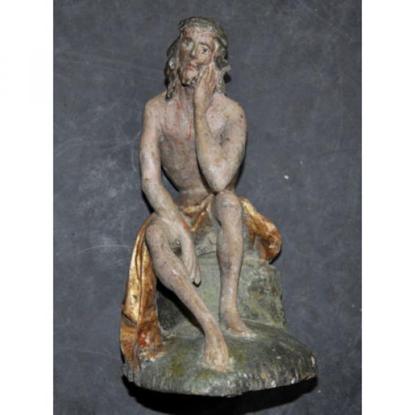 &#034;Christus in der Rast&#034;, ca. 1750, alte Fassung, Linde geschnitzt, 23 cm hoch #1 image