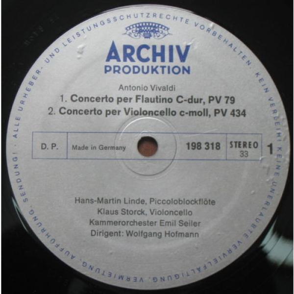 VIVALDI VIOLIN CONCERTO Linde , Storck , Lautenbacher , Hofmann  ARCHIV LP #2 image