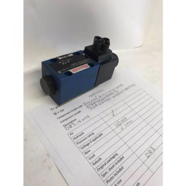 Rexroth hydraulic directional valve 3WE6E9B9- 62/ EW110N9K4 #4 image