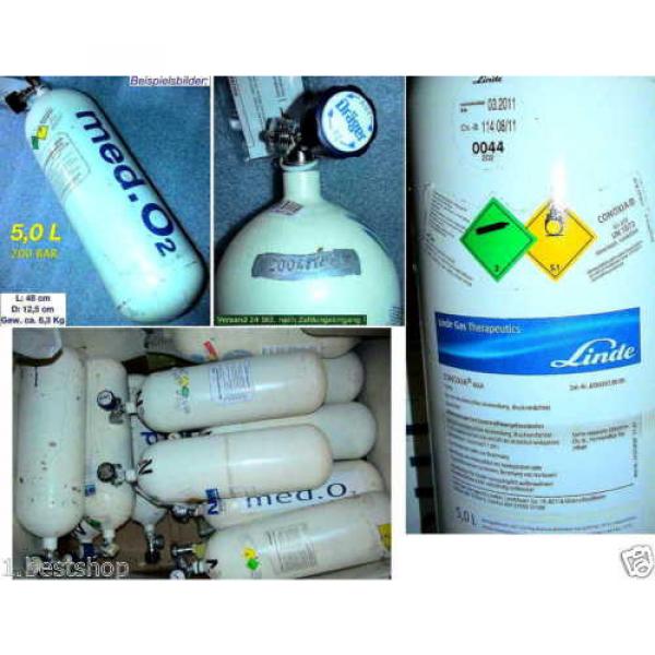 5L Med Oxygen Bottle 200BAR Oxygen Bottle O2 Linde Dräger Oxylog Bottle #2 image