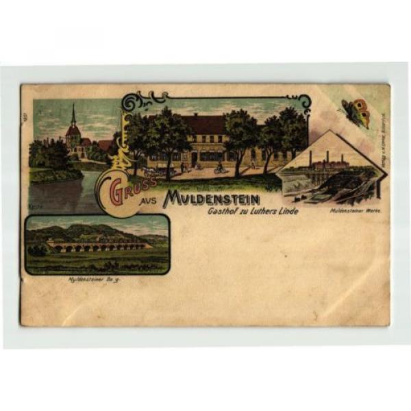 +++ 1907 Deutschland Gruss aus MULDENSTEIN Gasthof zu Luthers Linde AK #1 image