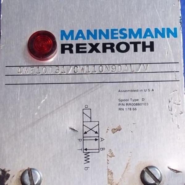 MANNESMANN REXROTH HYDRAULIC SOLENOID VALVE, 4WE10D31/CW110N9DAL/V #2 image