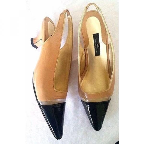 Susan van der Linde Marguerite Camel Leather Slingback Heel -39 1/2 Retail $695 #1 image