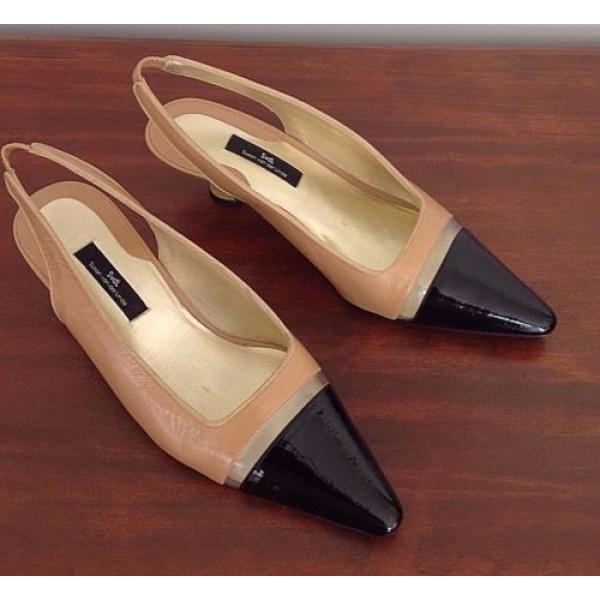 Susan van der Linde Marguerite Camel Leather Slingback Heel -39 1/2 Retail $695 #2 image