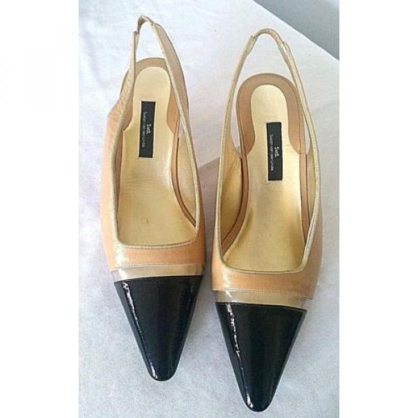 Susan van der Linde Marguerite Camel Leather Slingback Heel -39 1/2 Retail $695 #5 image