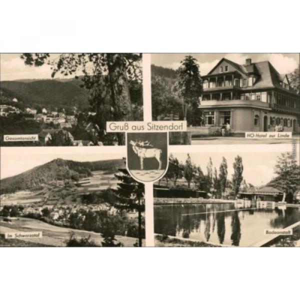 Sitzendorf Gesamtansicht, HO-Hotel zur Linde, Schwarzatal, Badeanstalt 1970 #1 image