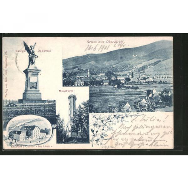 AK Oberkirch, Krieger Denkmal, Moosturm, Geldreich´s Gasthof Zur Linde, Orstans #1 image