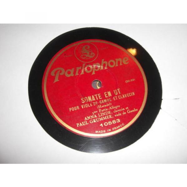 ANNA LINDE PAUL GRUMMER PARLOPHONE 78 RPM RECORD 10583 CELLO #1 image