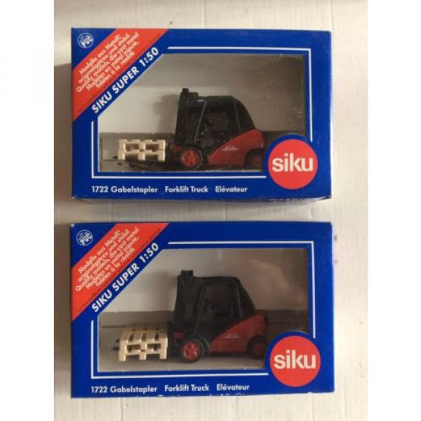 Siku 1722 Linde Forklift Truck x 2 Mint Boxed #1 image