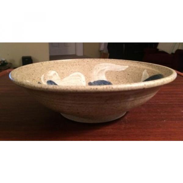 Hawkdancing Stoneware Salt Glazed Hand Thrown Bowl. Artist Signed by Nils Linde #6 image