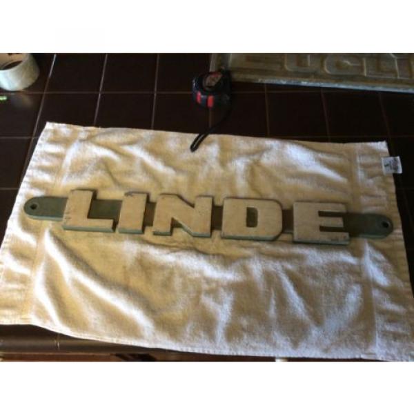 Vintage OLD CAST aluminum  Linde Equipment machine SIGN original #1 image