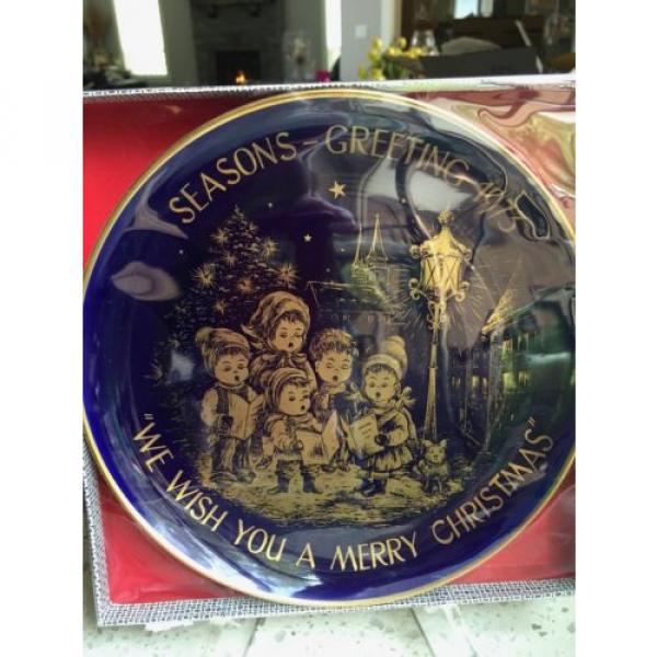 CHRISTMAS1973 H.H. Lihs Linde/Kueps Bavaria Collector Plate GOLD BLUE COBALT. #2 image