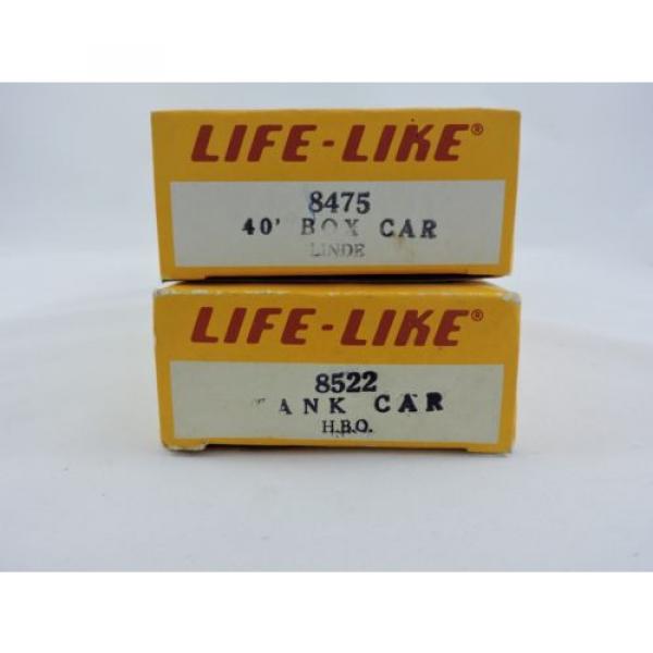Set of 2 LIFE-LIKE 8475 Linde Box Car &amp; 8522 Hudson Tank Car HO scale train HBO #2 image