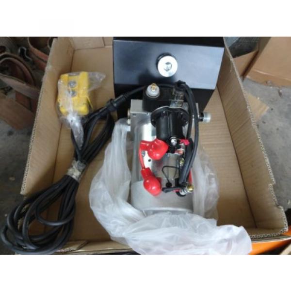 New Single Acting Hydraulic Pump 12v Dump Trailer 10 Quart metal Reservoir #3 image