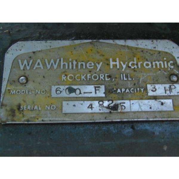 3HP WHITNEY Hydraulic Pump 3ph/220/480 w/Tank,Valves,Dualfoot control #10 image