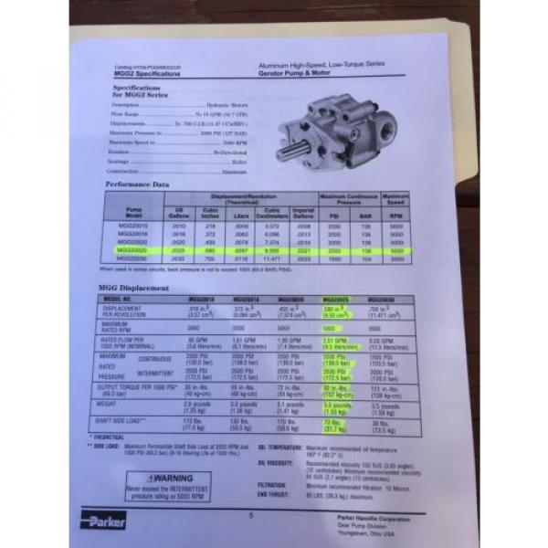 Parker hydraulic motor MGG20025 #3 image