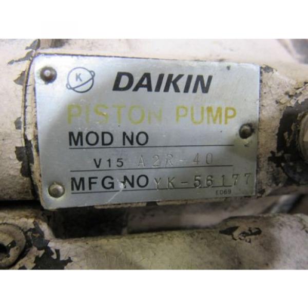 HYDRAULIC POWER UNIT W/ DAIKIN MOTOR PUMP V15A2F-J, PISTON PUMP V15 A2R-40 QE #3 image