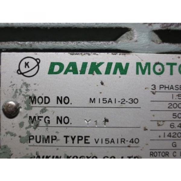 MORI SEIKI DAIKIN HYDRAULIC OIL MOTOR PUMP M15A1-2-30 3  V15AIR-40 V15AIR-95 #3 image