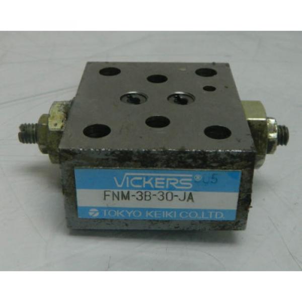 Vickers Hydraulic Valve, FNM-3B-30-JA, USED, WARRANTY #1 image