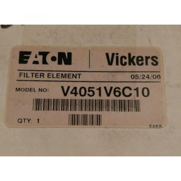 VICKERS Filters Eaton HYDRAULIC FILTER ELEMENT V4051V6C10  NOS #1 image