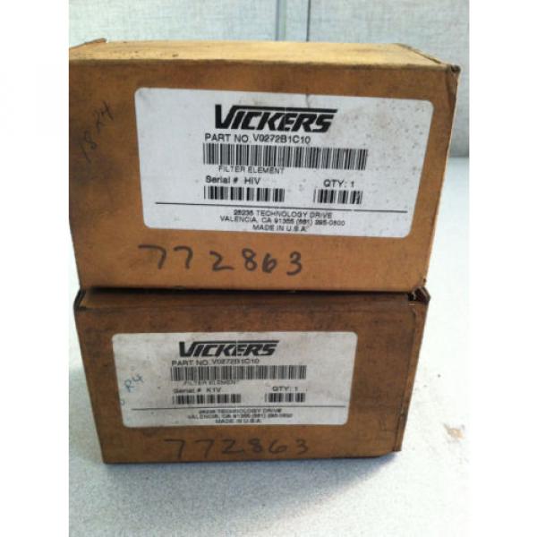 LOT OF 2 V0272B1C10 VICKERS HYDRAULIC FILTER #2 image