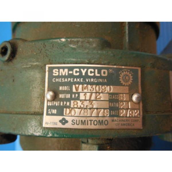 SM CYCLO SUMITOMO TC F 3 PHASE INDUCTION MOTOR 3 HP CNHM3 4105YA 8 GEAR REDUCER #3 image