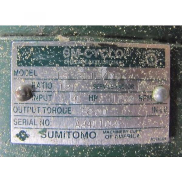 SUMITOMO HS 3115/09 SM-CYCLO 121:1 RATIO SPEED REDUCER GEARBOX Origin #2 image