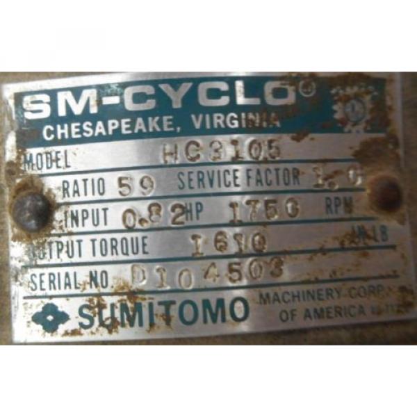 BALDOR MOTOR, VM3542, 75HP,1725RPM, SUMITOMO, SM-CYCLO REDUCER, HC3105, 1750RPM #2 image