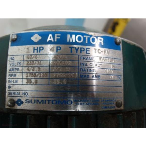 Sumitomo TC-FV CNVMS1-4097YB-AV-21 Motor 1 HP Ratio 21 Frame FA-80N #3 image