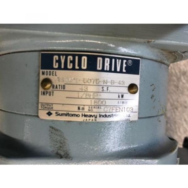 SUMITOMO CYCLO DRIVE, MODEL: CNHM01-5075-N-B-43, RATIO 43, WITH MOTOR, USED #3 image