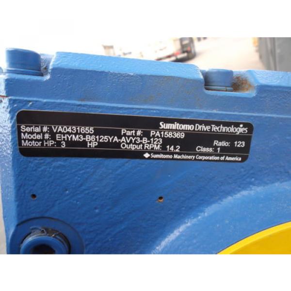 SUMITOMO EHYM3-B6125YA-AVY3-B-123 GEARMOTOR, RATIO 123, 3 HP MOTOR, 1760/140 RPM #2 image