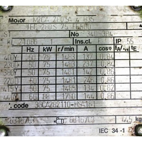 120 HP ABB ELECTRIC MOTOR 1780 RPM WITH THREE REXROTH R900 HYDRAULIC pumpsS #7 image