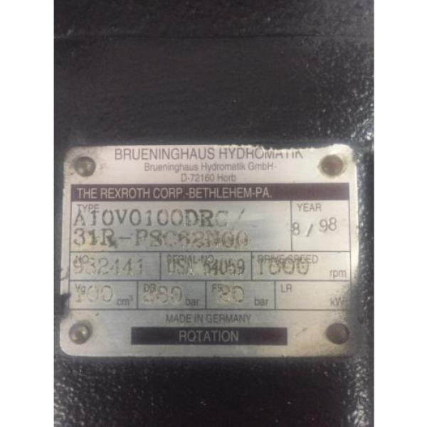 RexRoth Piston pumps, Model: A10V0100DRG/31R-PSC62N00 #6 image