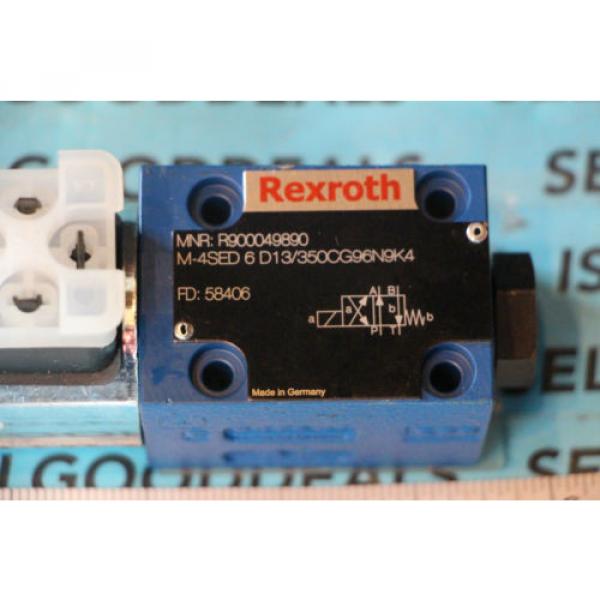 Rexroth R900049890 M-4SED6D13/350CG96N9K4 Hydraulic Solenoid Valve 80/96VDC origin #2 image