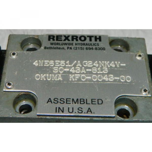 Rexroth / Okuma Hydraulic Valve, 4WE6E51/AG24NK4V-S0-43A-813, Used, WARRANTY #2 image