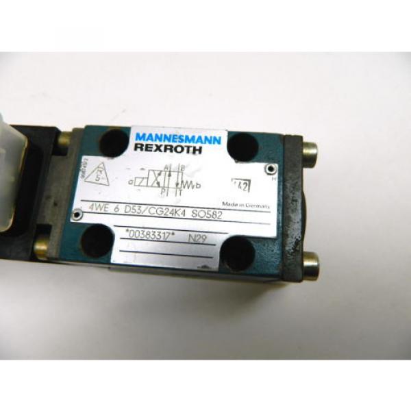 Mannesmann Rexroth 4WE 6 D53 CG24K4 SO582 Directional Control Valve 24Vdc Coil #3 image